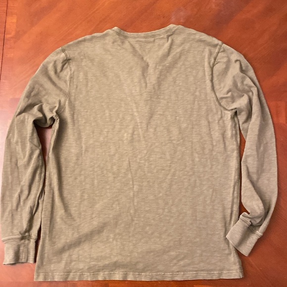 J. Crew Men’s LARGE Cotton Henley T Long Sleeve Green - Picture 4 of 9